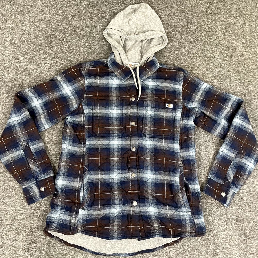 Dickies Hooded Flannel Womens Medium Workwear Warm